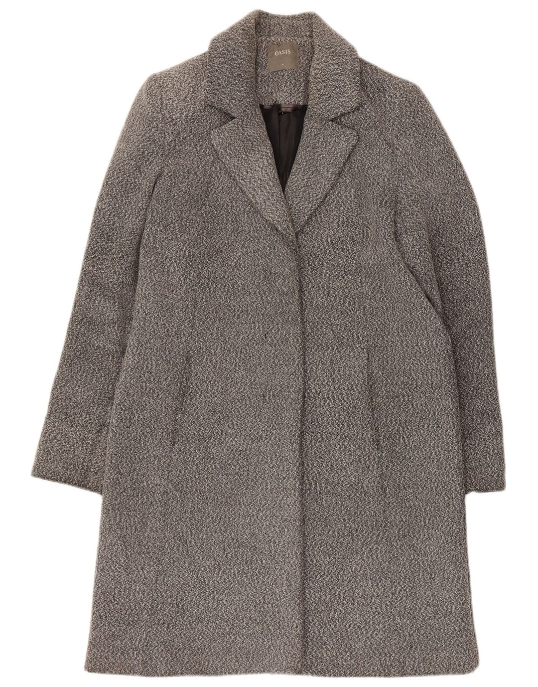 Oasis Pardessus coupe classique pour femme UK 44 Polyester moucheté gris moyen