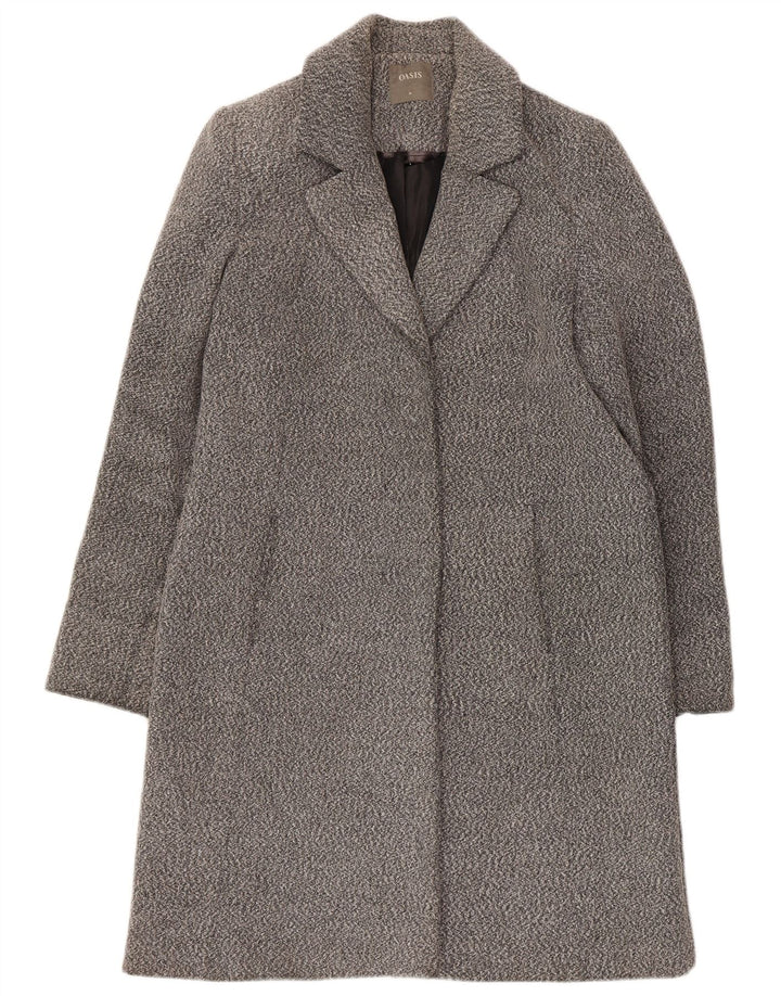 Oasis Pardessus coupe classique pour femme UK 44 Polyester moucheté gris moyen
