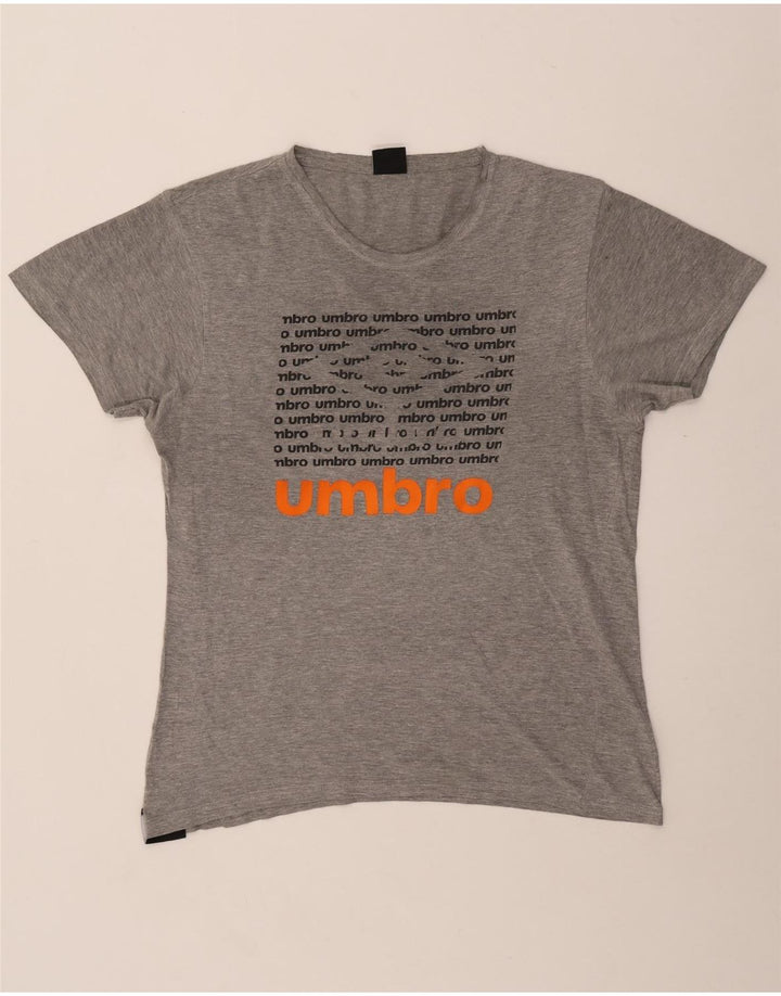 Umbro T-Shirt Graphique Homme Gris Moyen Moucheté Coton