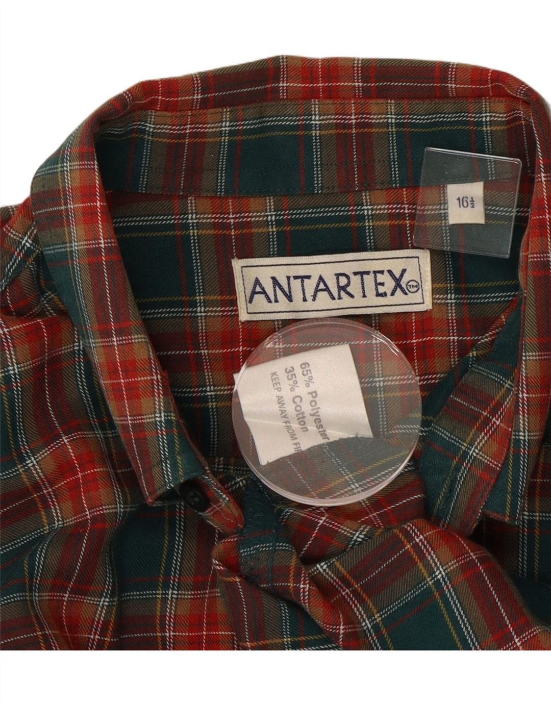 Antartex Chemise en flanelle pour homme Taille 16 1/2 Grand carreaux verts Polyester