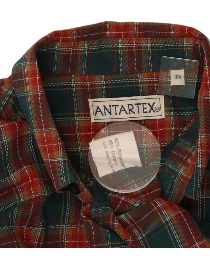 Antartex Chemise en flanelle pour homme Taille 16 1/2 Grand carreaux verts Polyester