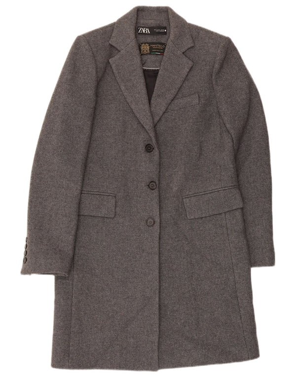 Zara Womens Manteco Pardessus UK 10 Petit Gris