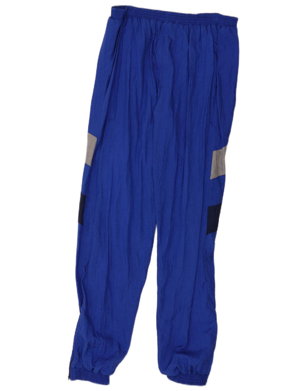 vintage Mens Survêtement Pantalon Joggers Grand Bleu Colorblock Polyamide