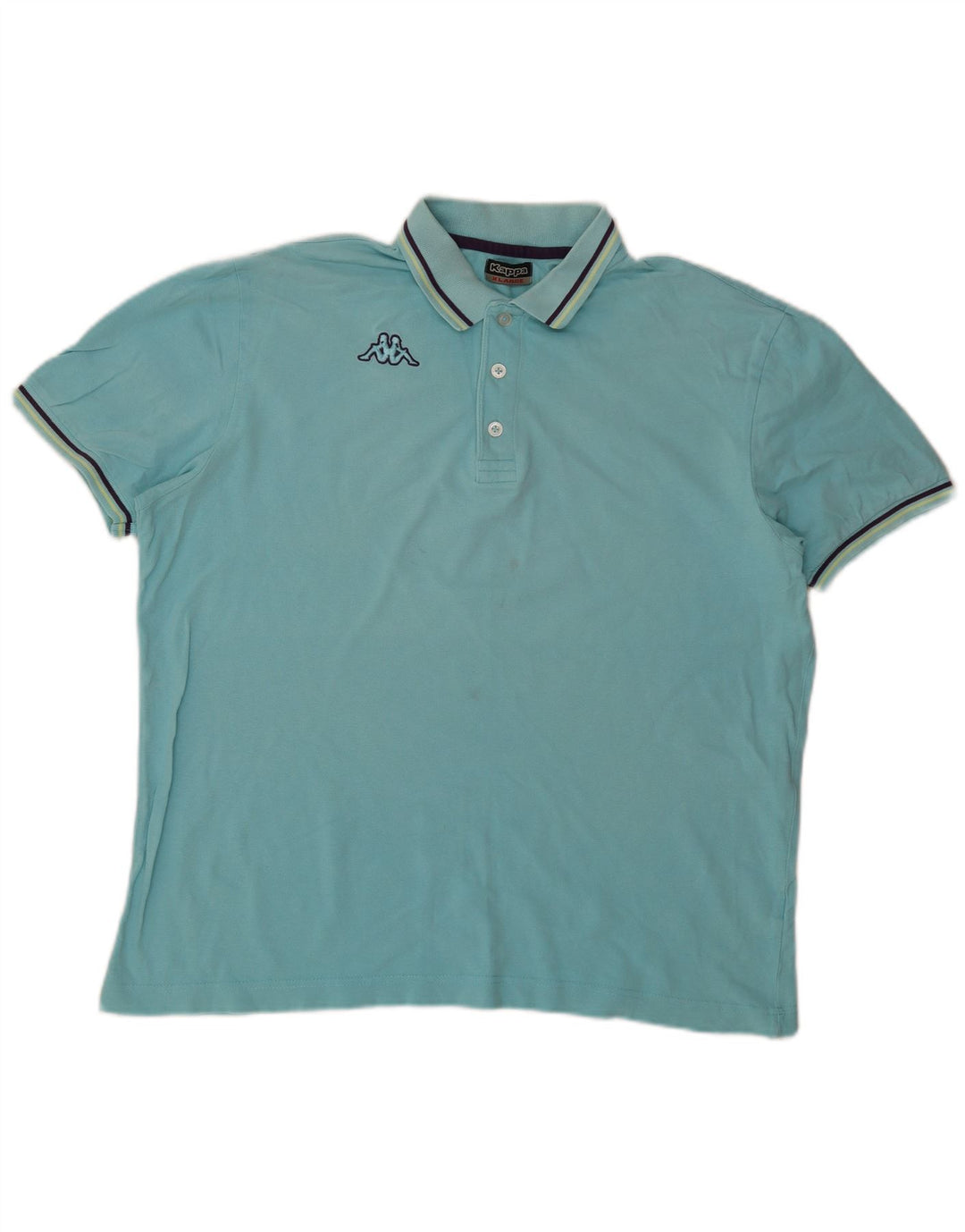 KAPPA Polo Homme XL Turquoise Rayé