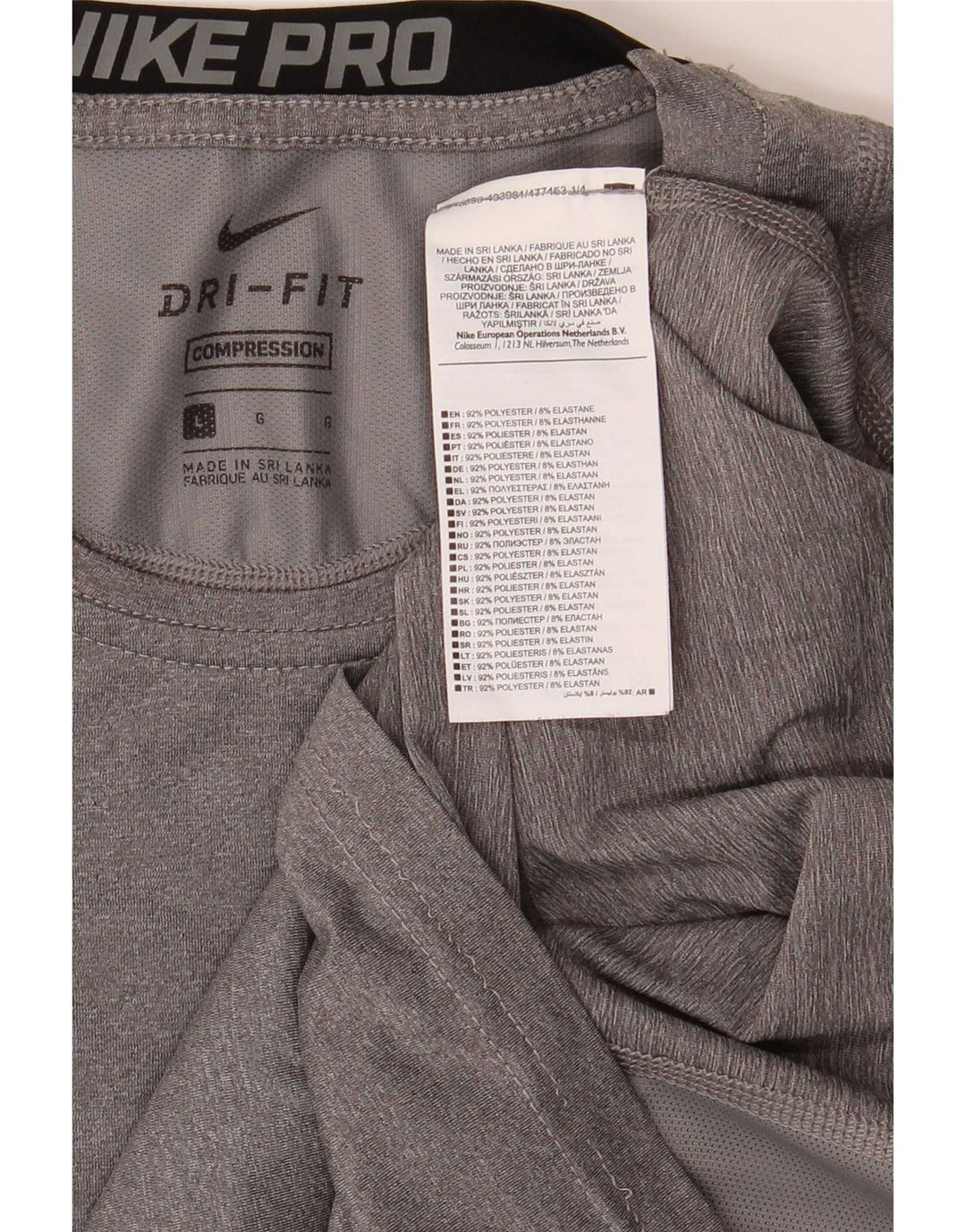 Nike Hommes Dri Fit T-Shirt Haut Large Gris Polyester