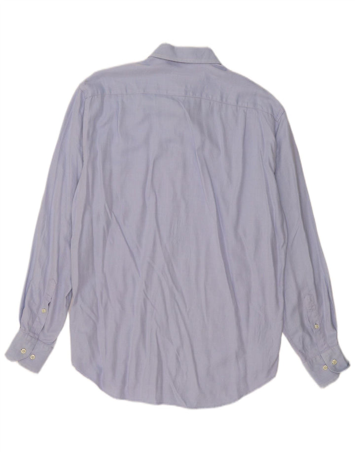 Massimo Dutti Chemise homme Taille 42 16 1/2 Grand coton à chevrons bleu