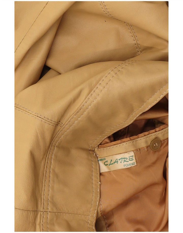 Veste Bomber Femme Vintage UK 10 Petit Beige