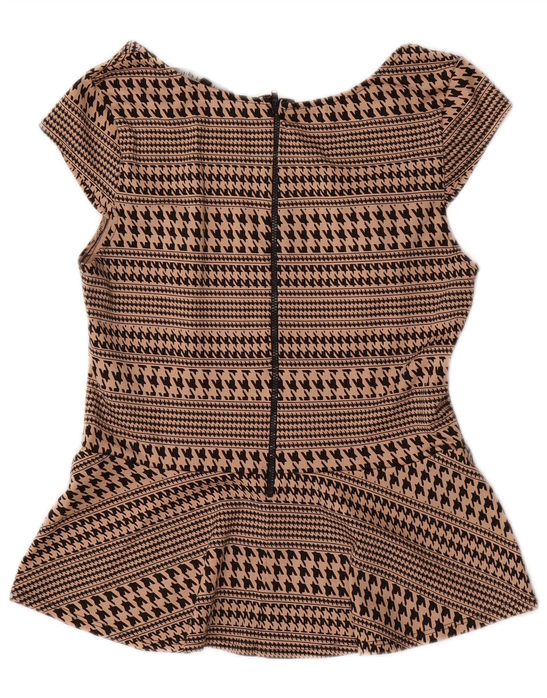 Oasis Chemisier Femme UK 12 Pied-de-Poule Beige Moyen