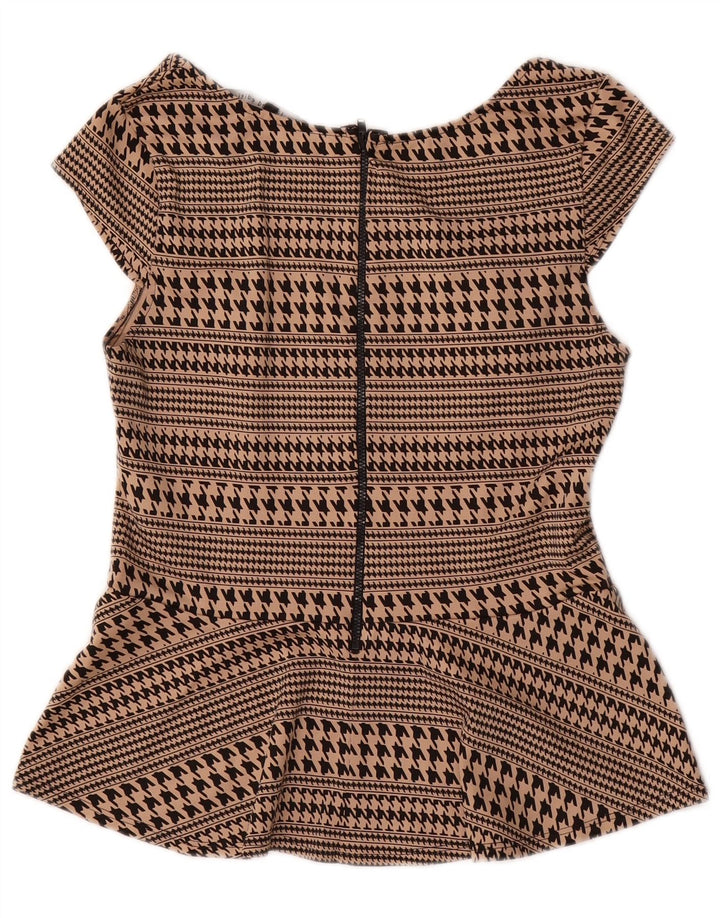 Oasis Chemisier Femme UK 12 Pied-de-Poule Beige Moyen