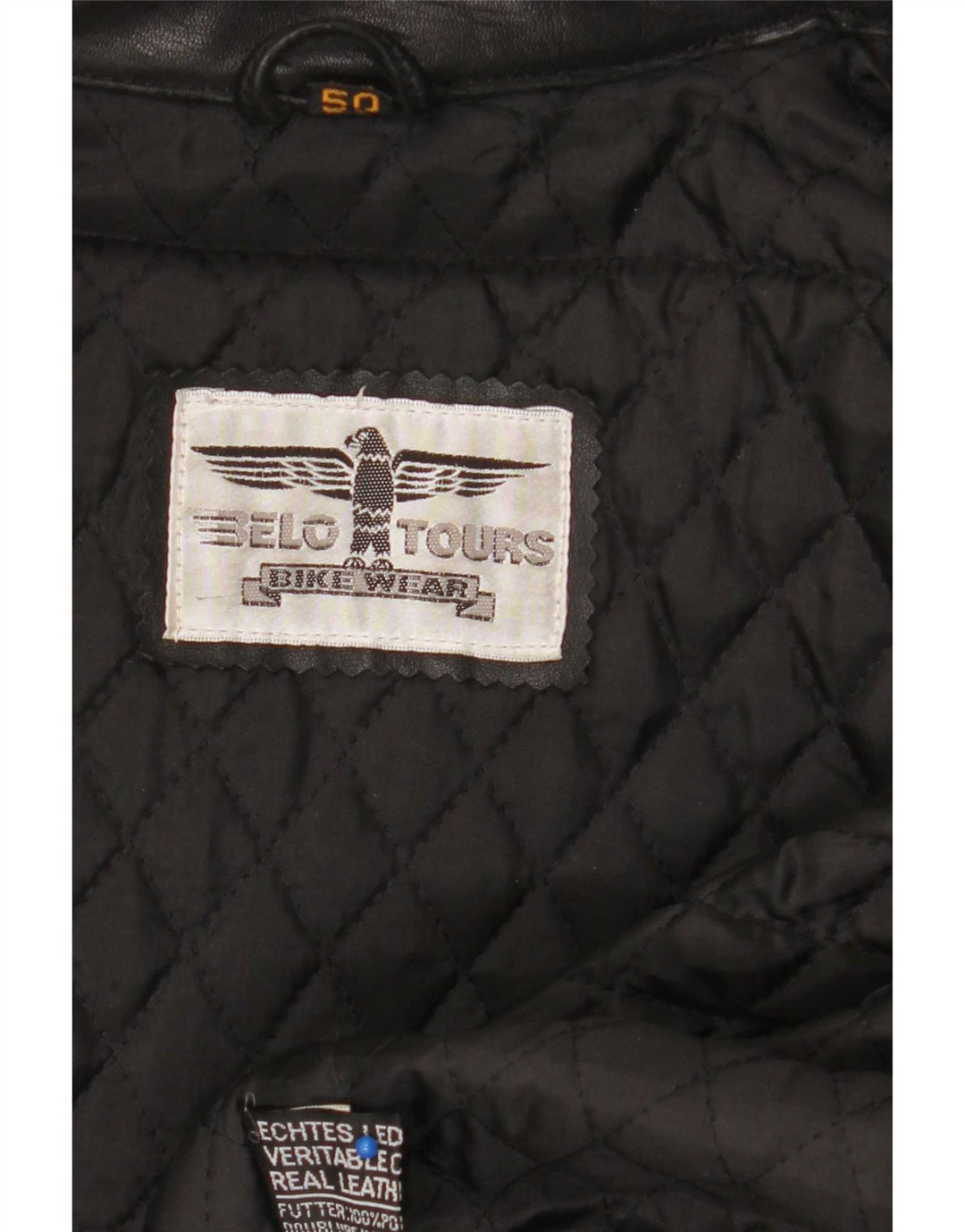 Belo Tours Veste de course en cuir pour homme EU 50 Large Noir
