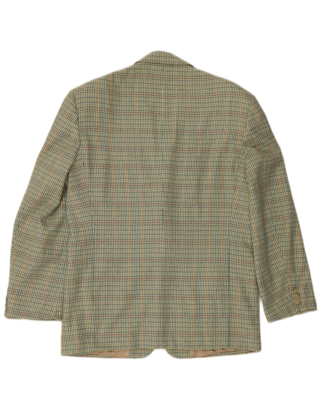 Lebole Veste Blazer 2 Boutons Homme IT 50 Large Vert Pied-de-Poule Laine