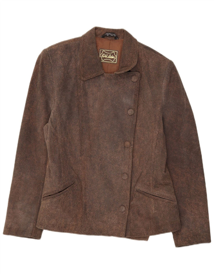 vintage Femme 5 Boutons Blazer En Daim Veste IT 42 Brun Moyen