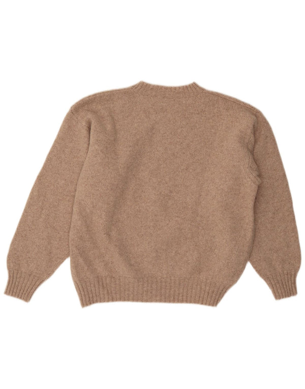 Enrico Coveri Pull ras du cou pour femme UK 14 Grande laine beige