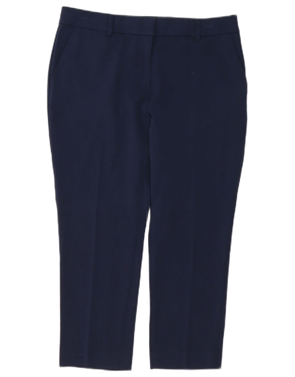 Marks & Spencer Pantalon court taille haute pour femme UK 12 Medium W26 L24 Nav
