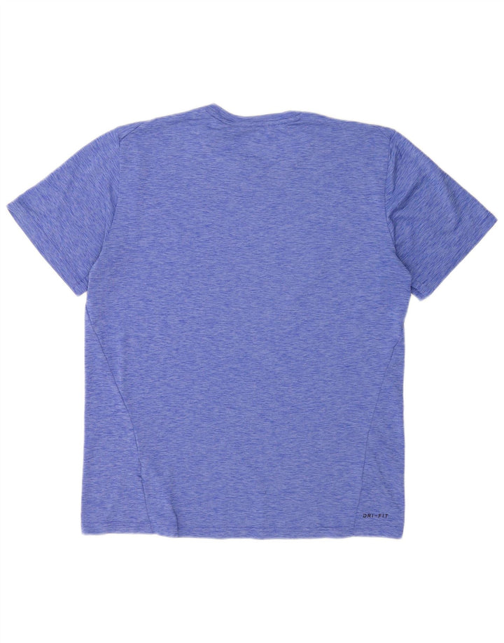 Nike Hommes Dri Fit T-Shirt Haut Large Bleu Moucheté Polyester