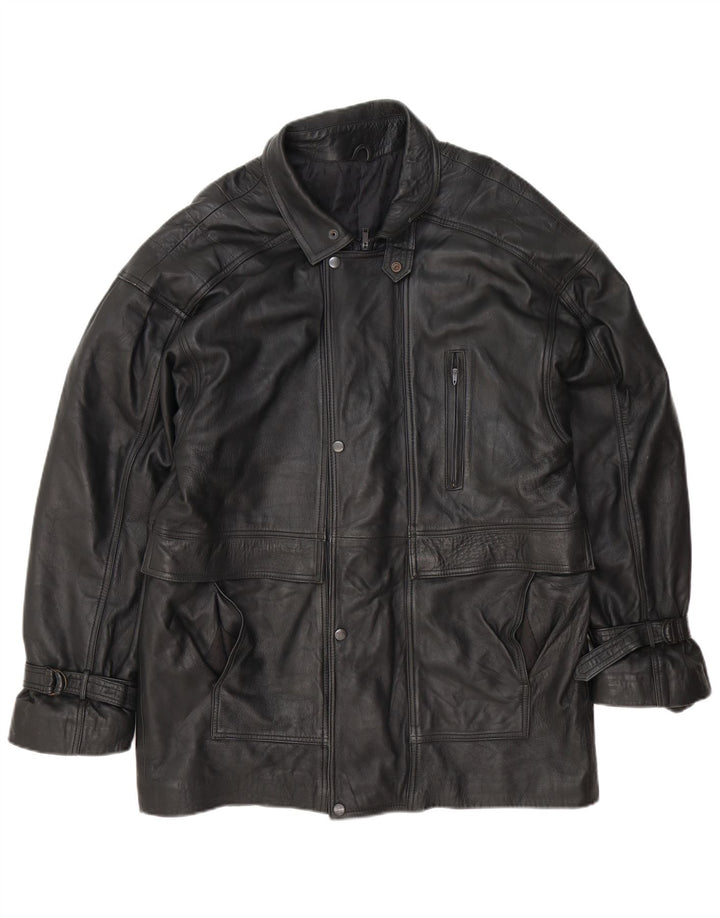 veste en cuir homme vintage UK 38 Noir Moyen