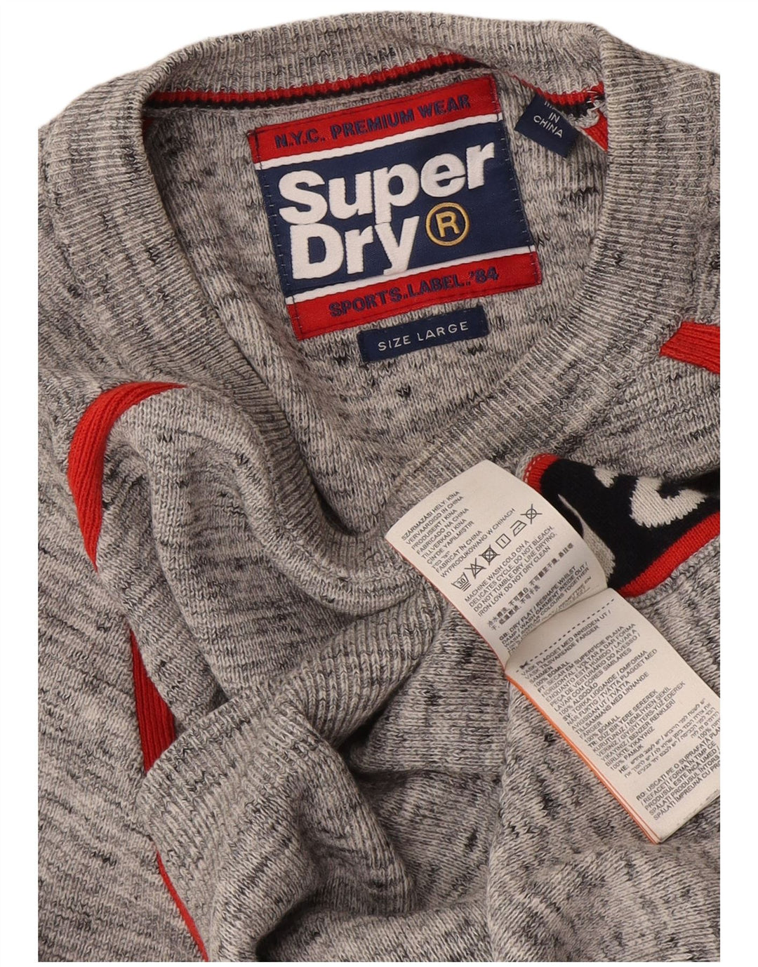 Superdry Pull Graphic Crew Neck Jumper Homme Gris Colorblock
