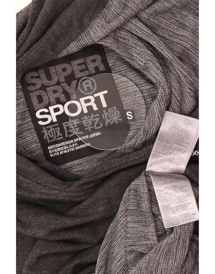 Superdry Pull à capuche sans manches pour homme Petit gris Polyester