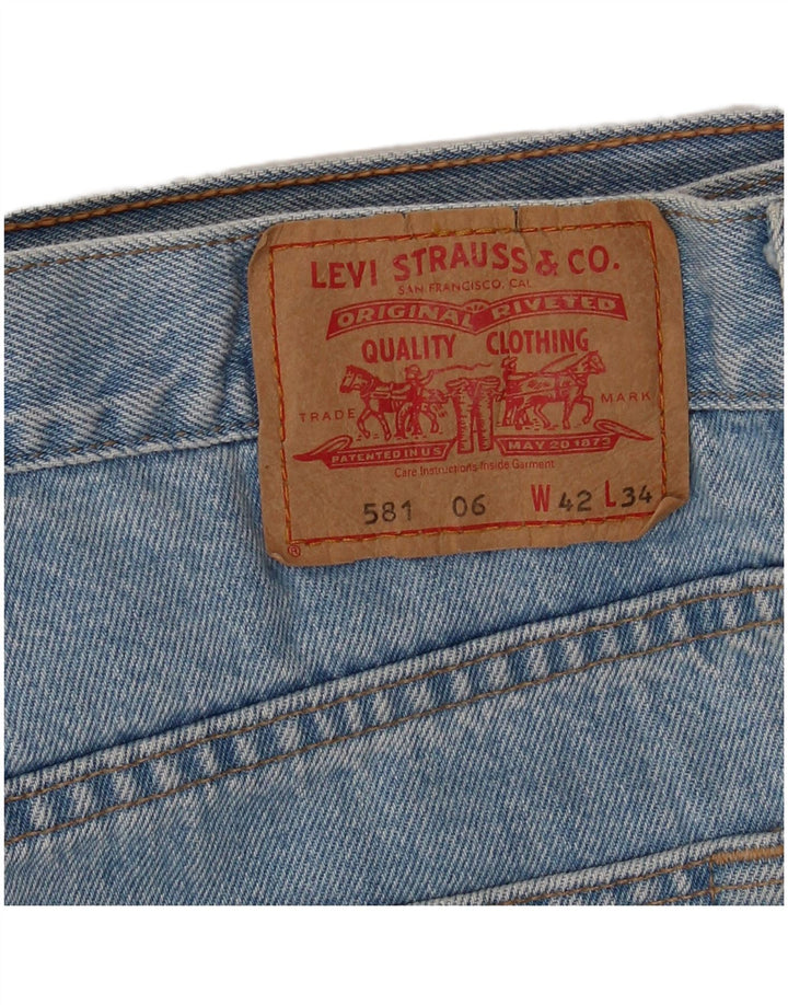 LEVI'S Mens 581 Straight Jeans W42 L31 Blue Cotton