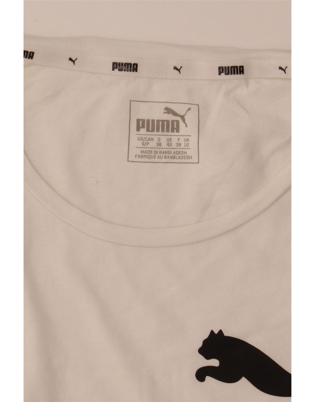Puma T-shirt graphique pour femme UK 10 Small Blanc