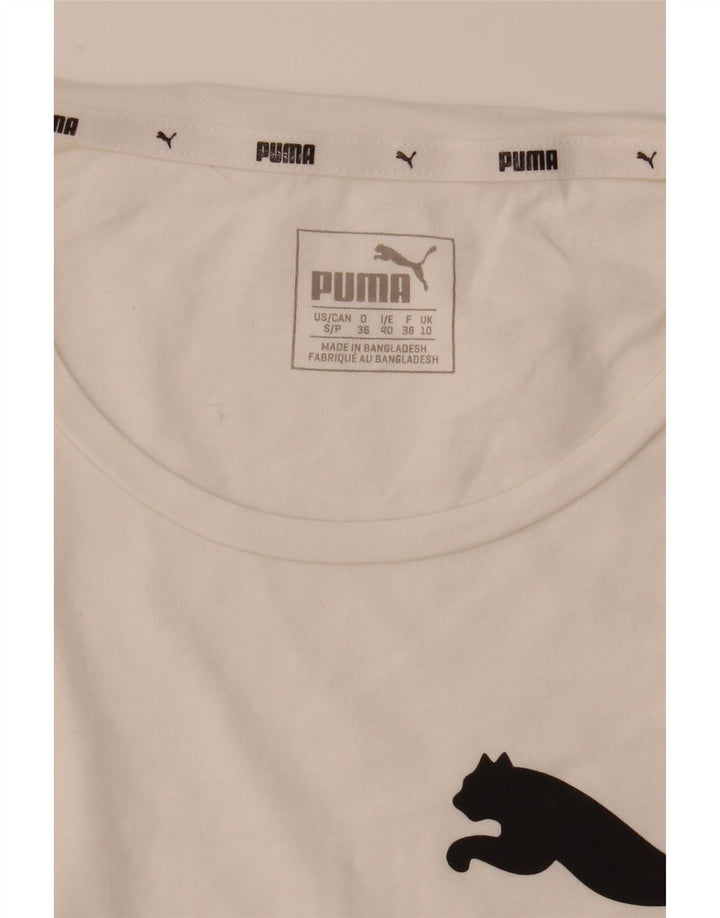 Puma T-shirt graphique pour femme UK 10 Small Blanc