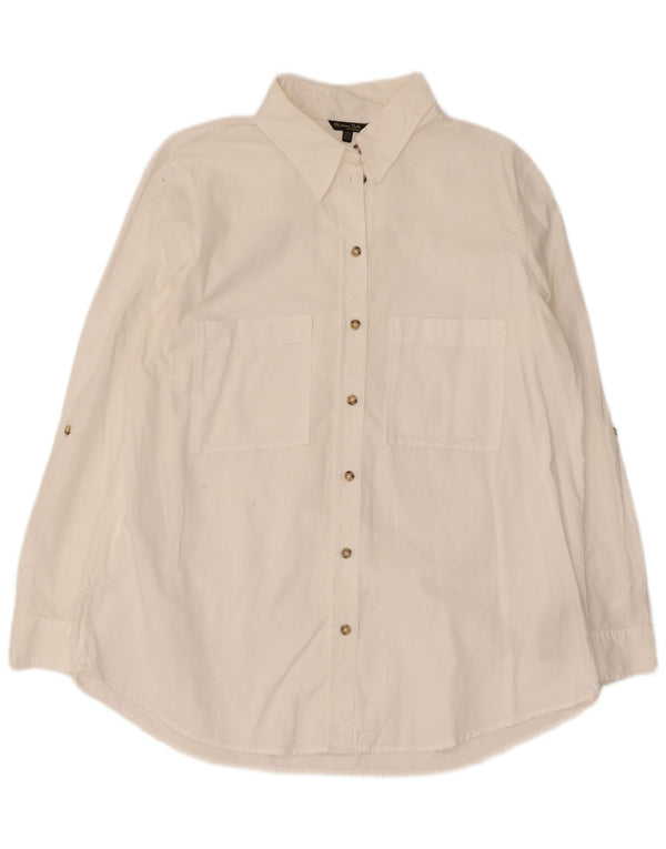 Massimo Dutti Chemise à manches longues pour femme EU 44 XL Blanc Coton