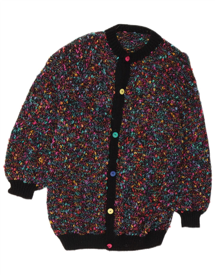 vintage Womens Cardigan Sweater UK 14 Moyen Multicolore Moucheté