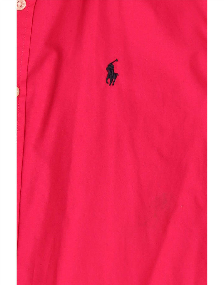 Ralph Lauren Chemise Femme UK 14 Coton Rouge Moyen