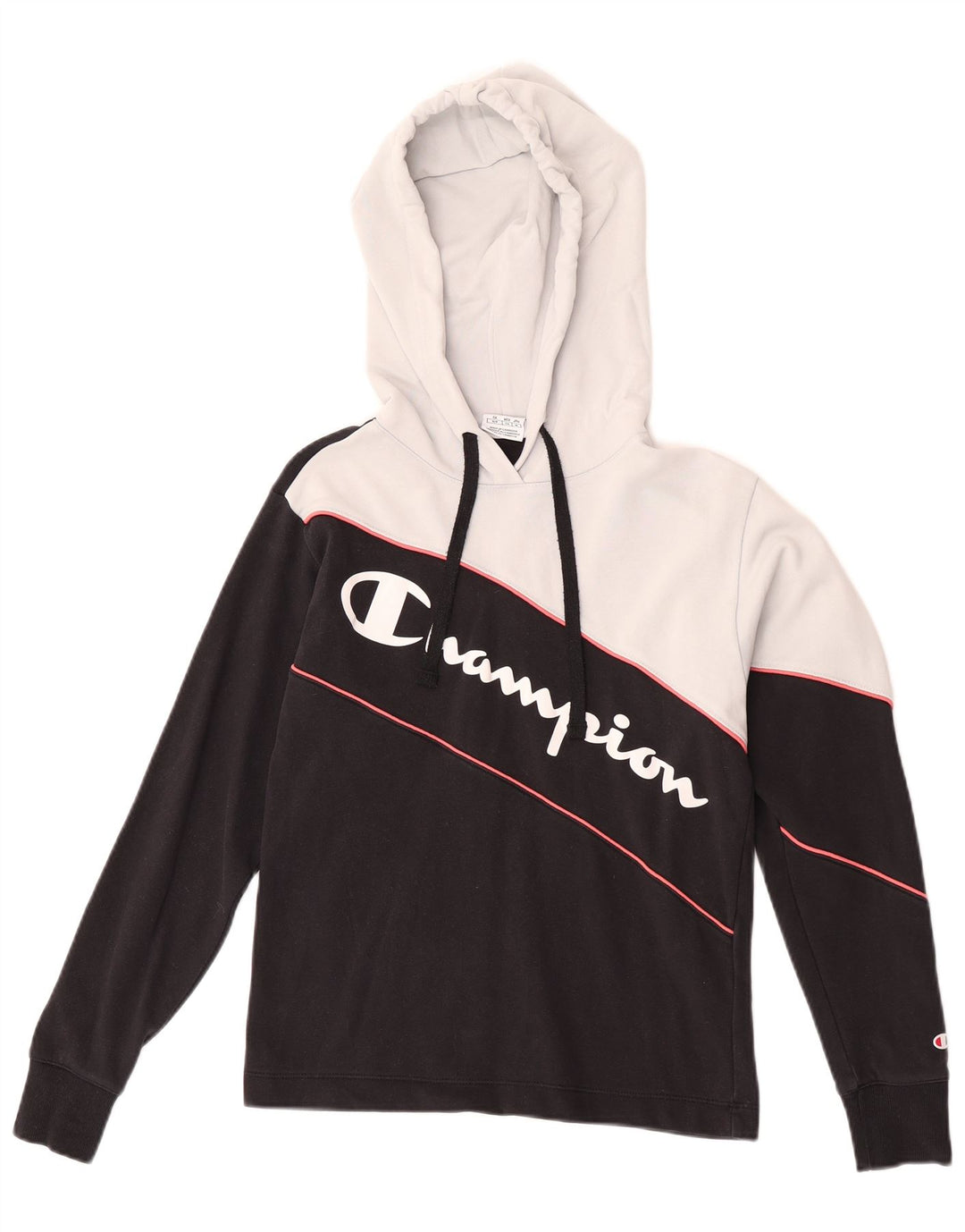 Champion Haut graphique à manches longues pour femme UK 10 Small Noir Colourblock