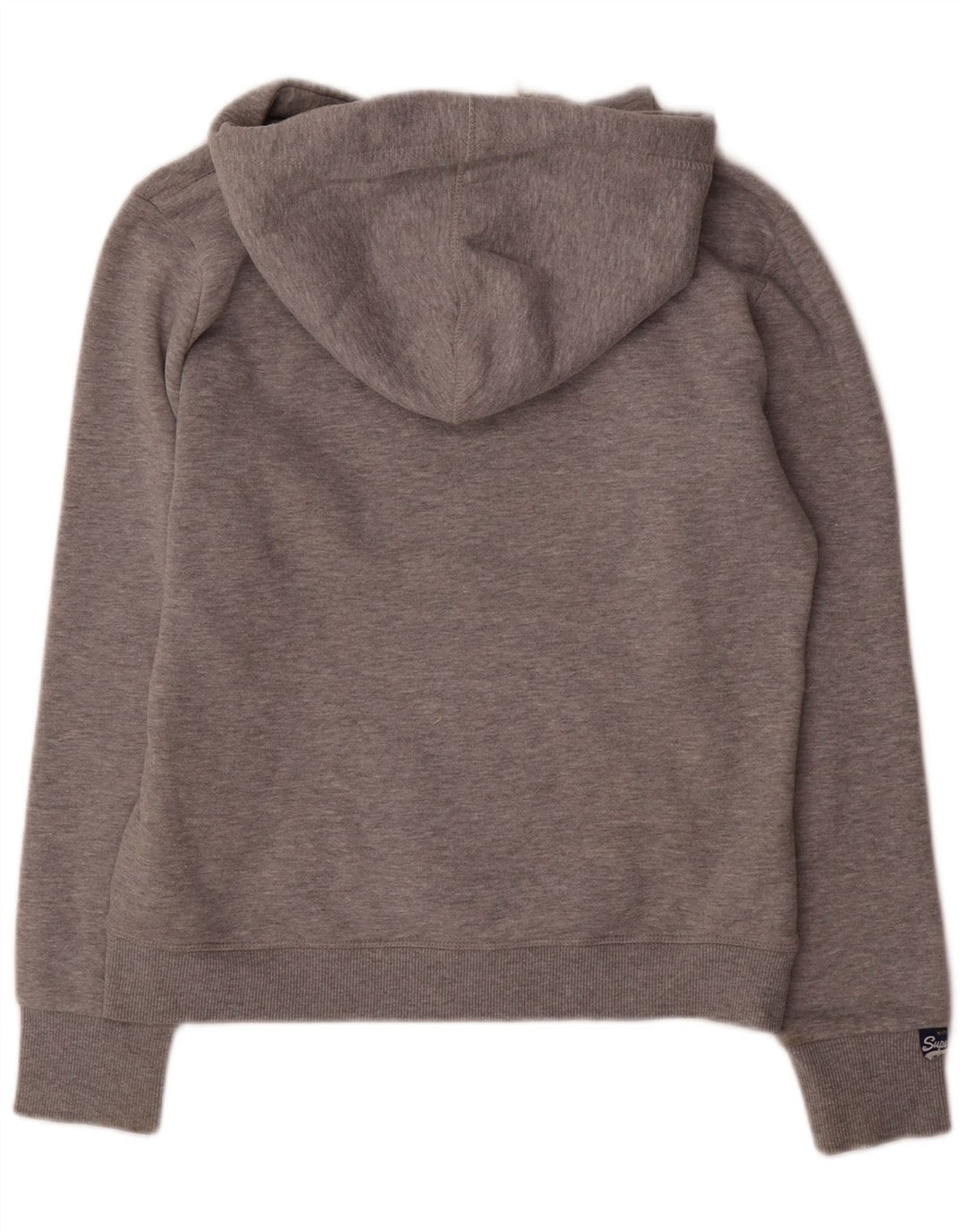 SUPERDRY Pull à capuche graphique pour femme UK 14 Gris moyen Coton