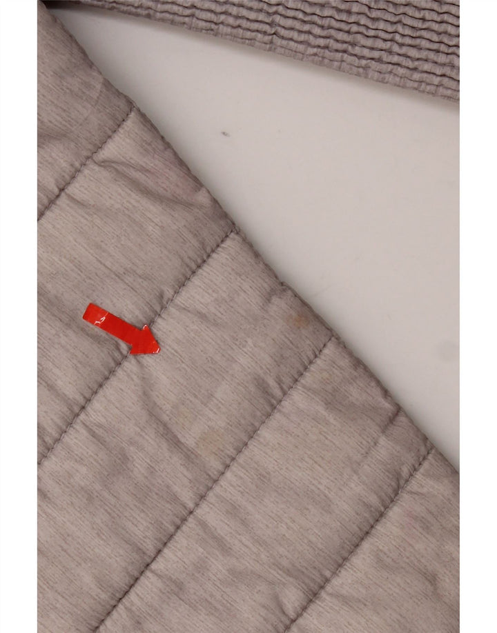 Superdry Veste matelassée à capuche pour femme UK 14 Large Gris Polyester