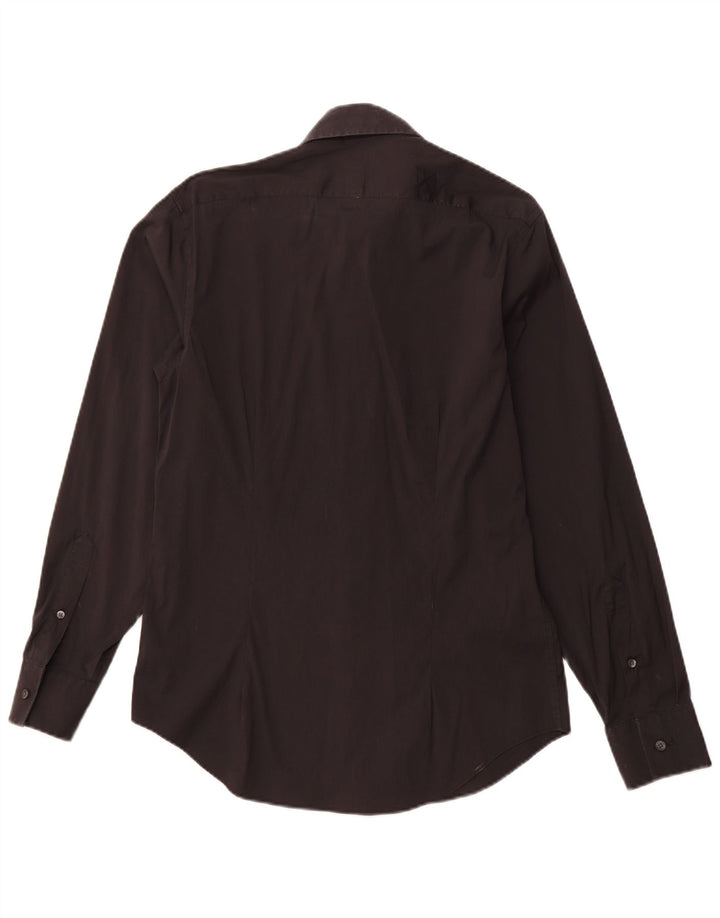 CALVIN KLEIN Chemise Slim Fit Homme Taille 39 15 1/2 Coton Noir Moyen