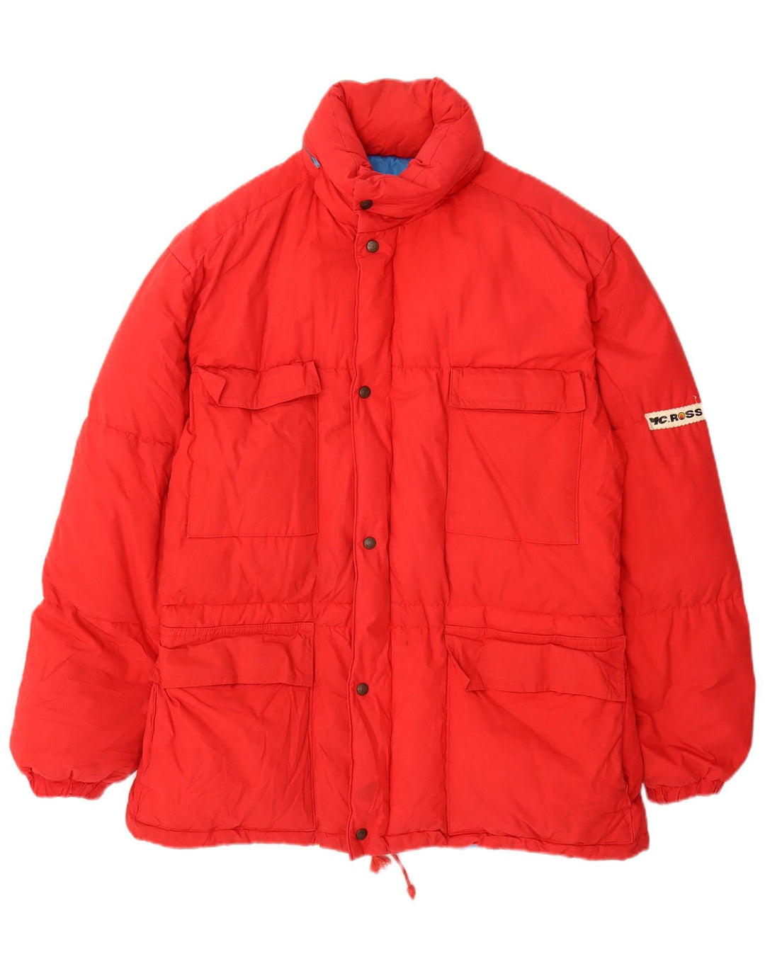 MC Ross Veste matelassée à capuche pour homme UK 36 Small Rouge Coton