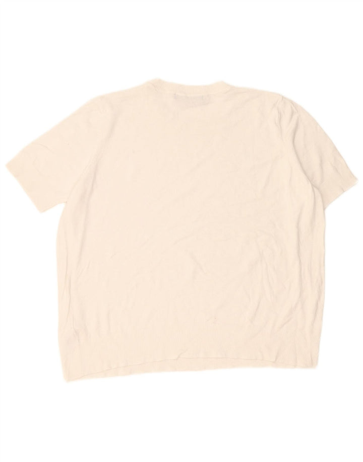 Marks & Spencer Pull à col rond pour femme UK 16 Large Blanc