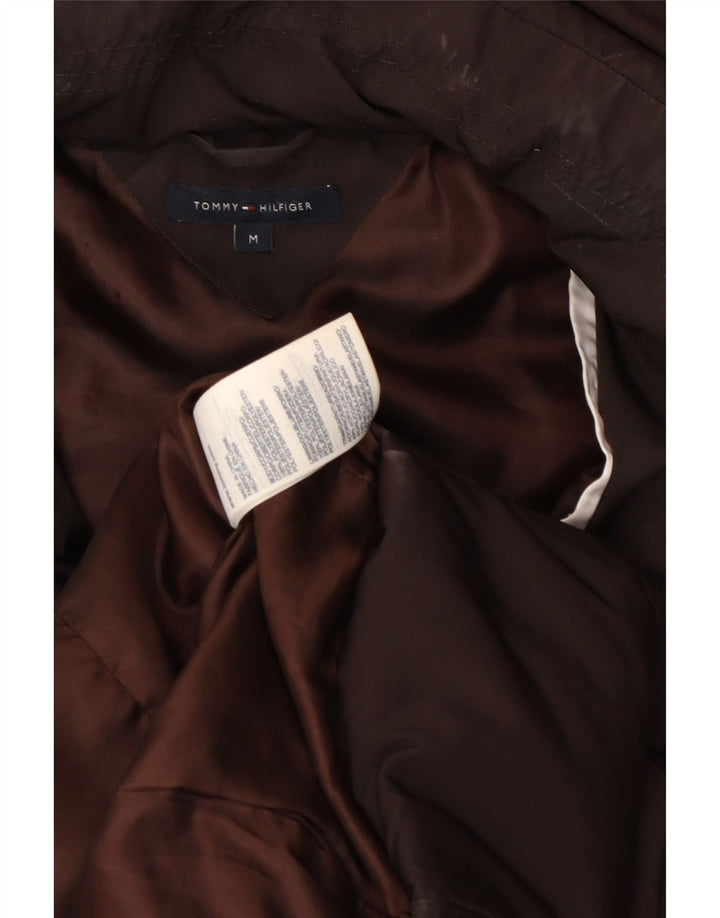 Tommy Hilfiger Manteau rembourré à capuche pour femme UK 14 Marron moyen Polyester