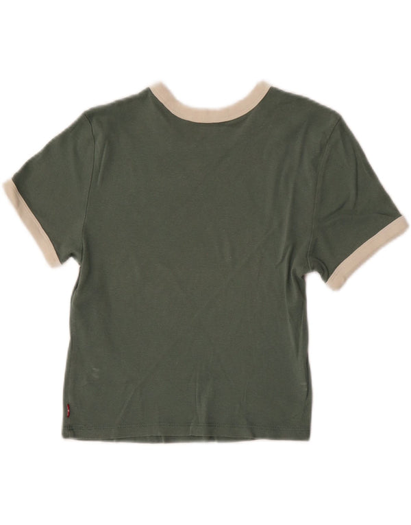 Levi's Girls Graphic T-Shirt Top 7-8 ans XS Vert Coton