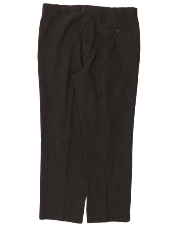 Marks & Spencer Pantalon chino droit pour homme W36 L29 Noir à fines rayures