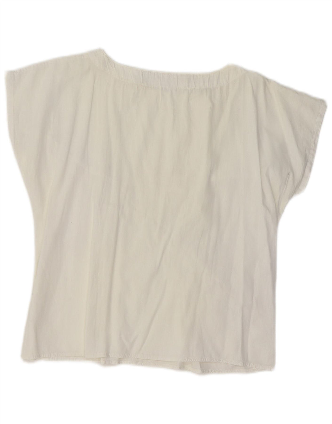 VINTAGE Femmes Crop T-Shirt Top UK 14 Moyen Blanc