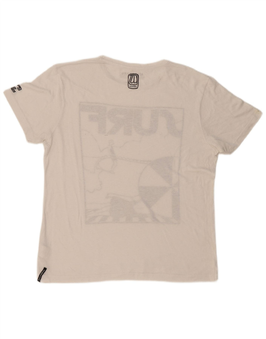 BILLABONG T-Shirt Graphique Homme Top XL Blanc Polyester