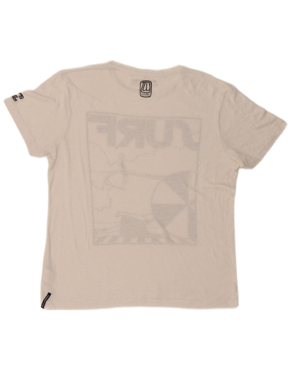 BILLABONG T-Shirt Graphique Homme Top XL Blanc Polyester