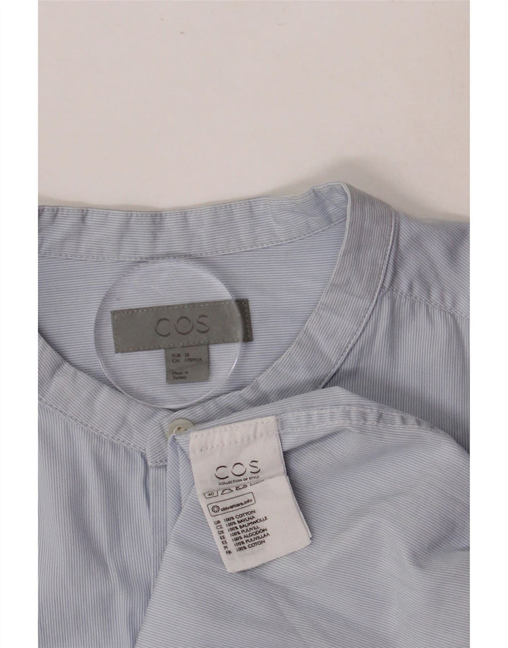 Chemise homme COS taille 38 petit coton à fines rayures bleues