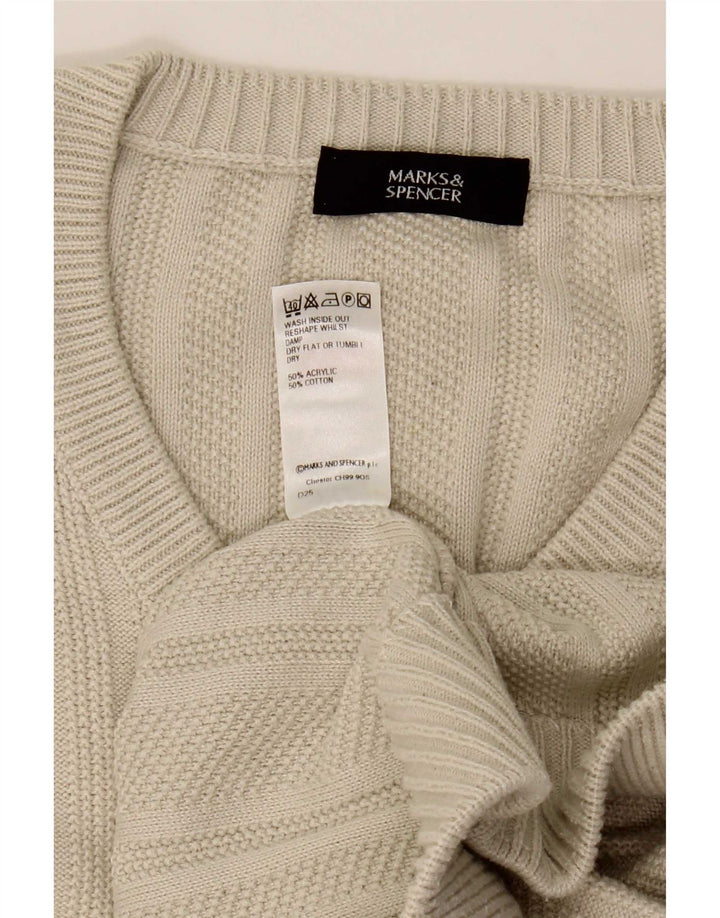 Marks & Spencer Pull col V pour homme en acrylique beige Large