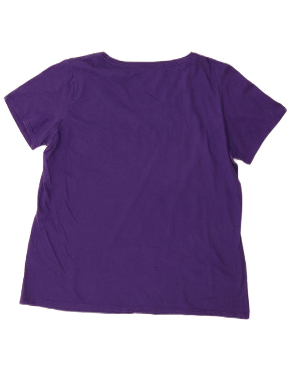 NIKE T-shirt graphique coupe athlétique pour femme UK 18 XL Violet Coton