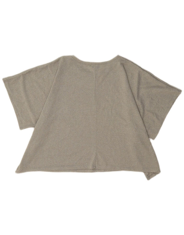 Zara Womens Crop Oversize Blouse Top UK 14 Beige Moyen Moucheté