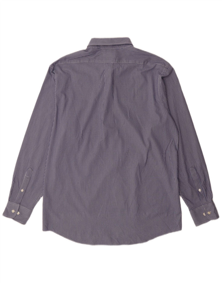 Chaps Chemise coupe régulière pour homme Taille 16 1/2 Grand coton vichy bleu