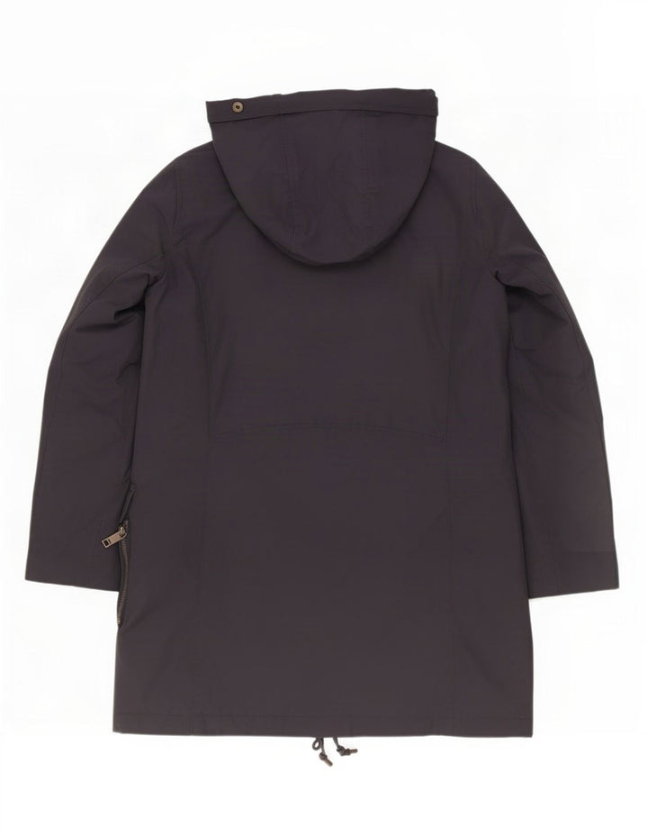 Zara Manteau rembourré à capuche pour femme UK 12 Bleu marine moyen Polyamide