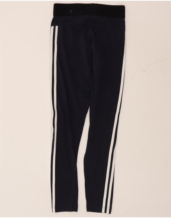 Adidas Leggings Femme UK 4/6 XS Bleu Marine Colorblock Coton