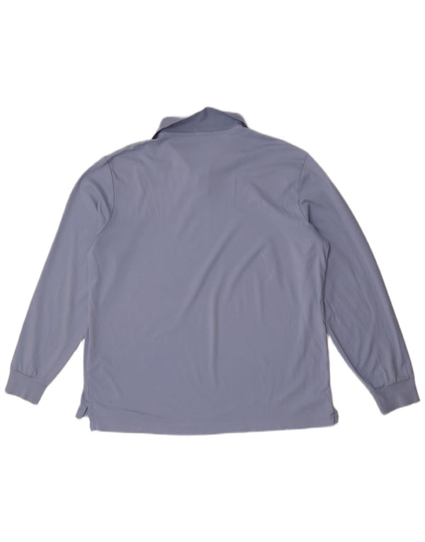 Ralph Lauren Polo à manches longues pour homme, coupe ajustée, en coton bleu XL