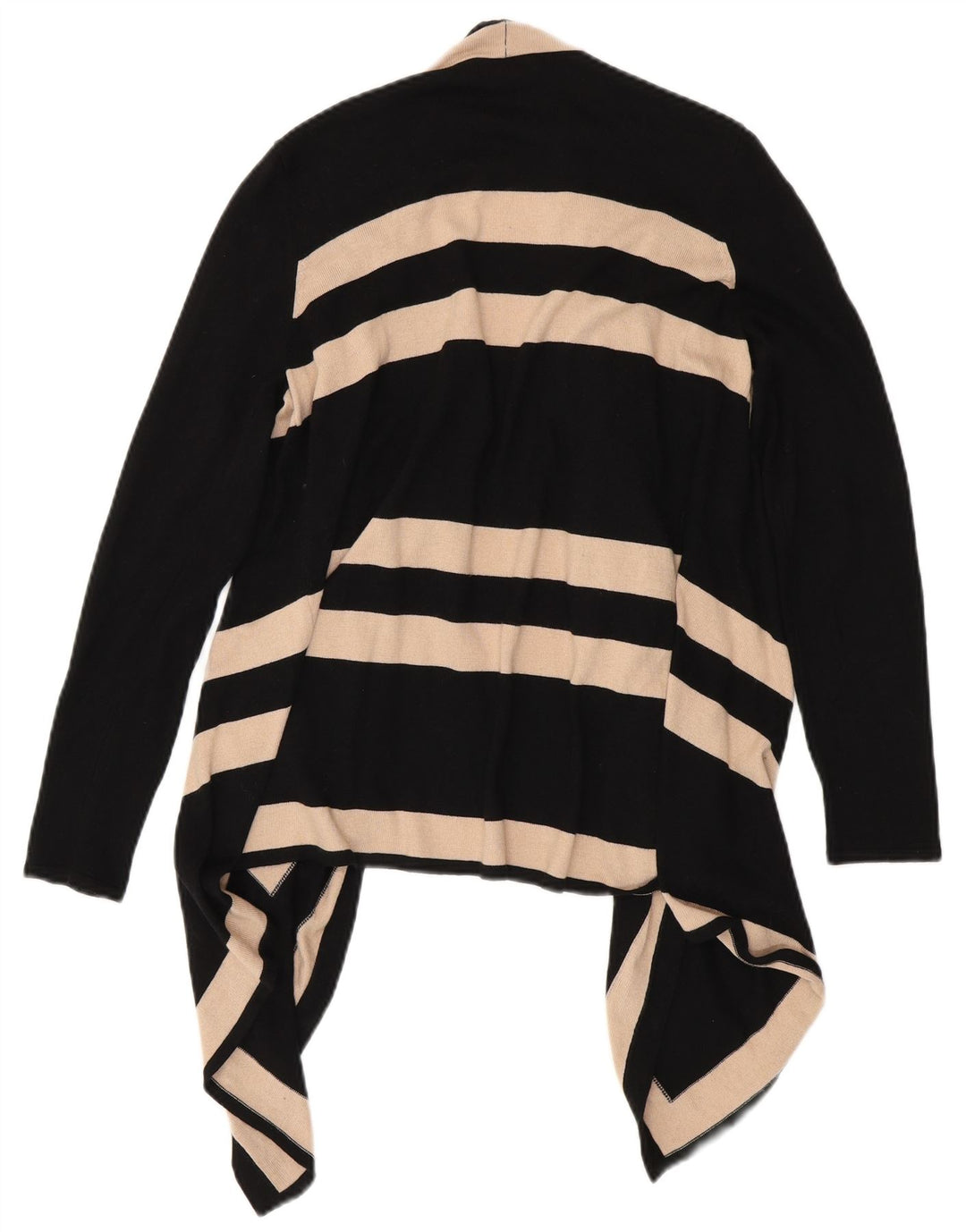 M&Co Pull Cardigan Ouvert Asymétrique pour Femme UK 12 Rayé Noir Moyen
