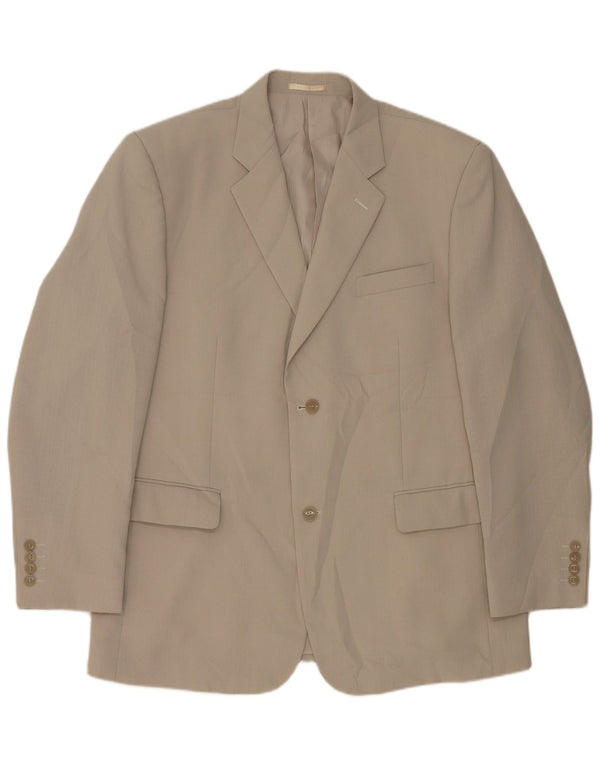 Vintage Homme 2 Bouton Blazer Veste UK 44 2XL Gris Polyester